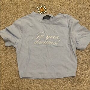 Dressed in LALA Light Blue Crop Top